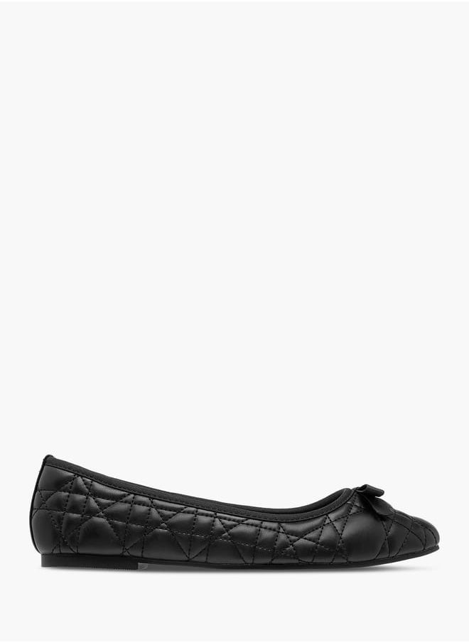 Womens Quilted Slip-On Ballerina Shoes
