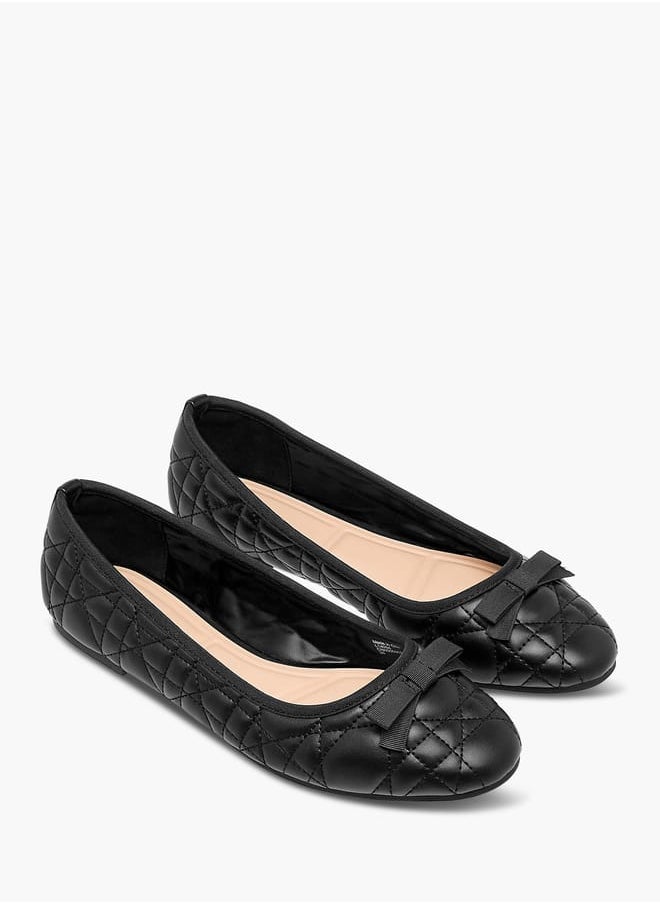 Womens Quilted Slip-On Ballerina Shoes