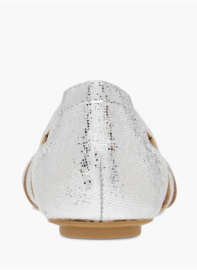 Womens Cutout Detail Slip-On Ballerina Shoes
