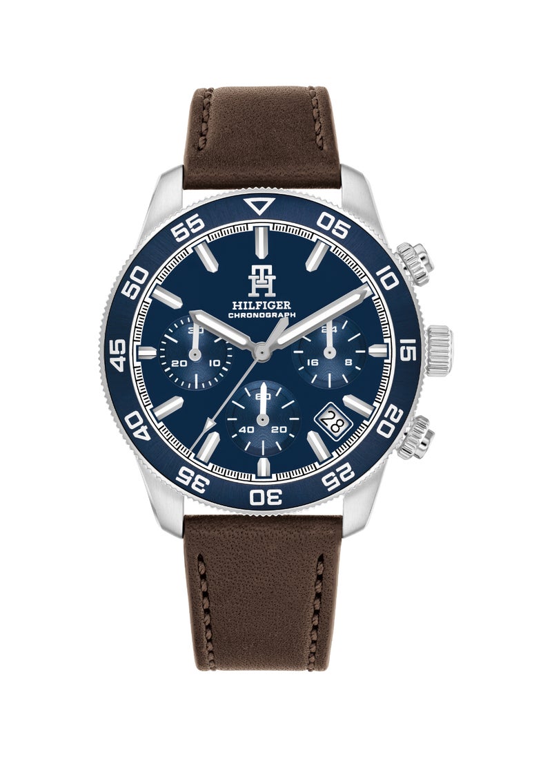 TOMMY HILFIGER ROUND CHRONOGRAPH MEN'S BLUE CASE WATCH - 1792163