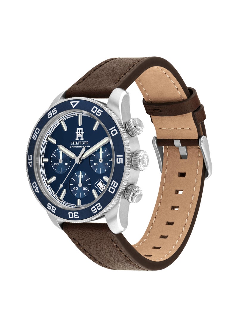 TOMMY HILFIGER ROUND CHRONOGRAPH MEN'S BLUE CASE WATCH - 1792163