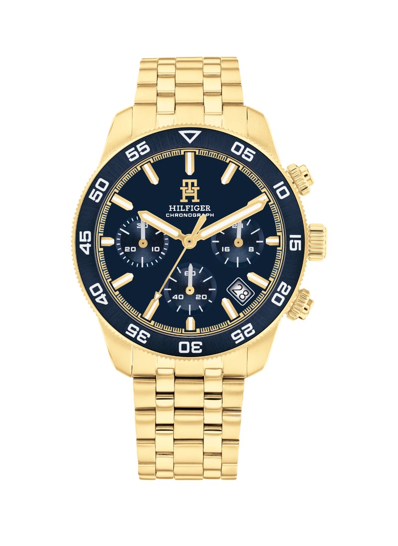 TOMMY HILFIGER ROUND CHRONOGRAPH MEN'S BLUE CASE WATCH - 1792158