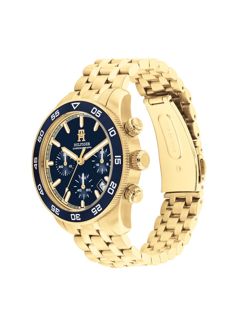 TOMMY HILFIGER ROUND CHRONOGRAPH MEN'S BLUE CASE WATCH - 1792158