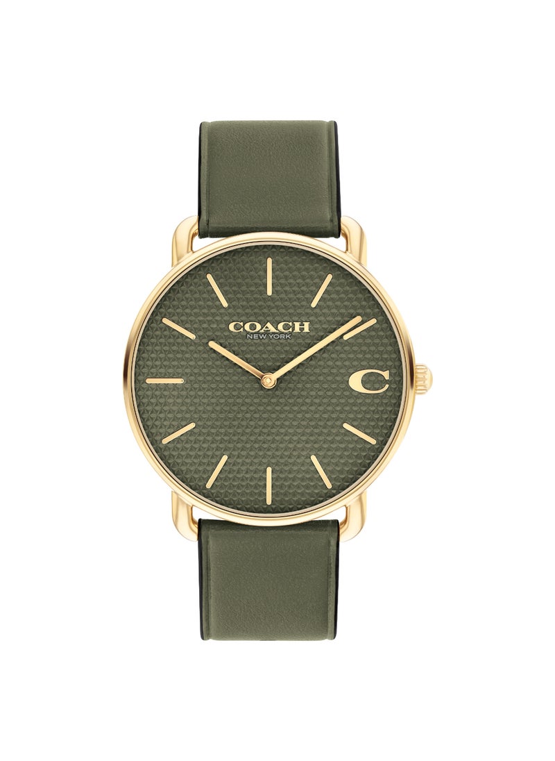 COACH WATCHES ROUND ANALOG MEN'S ARMY GREEN CASE WATCH - 14602723