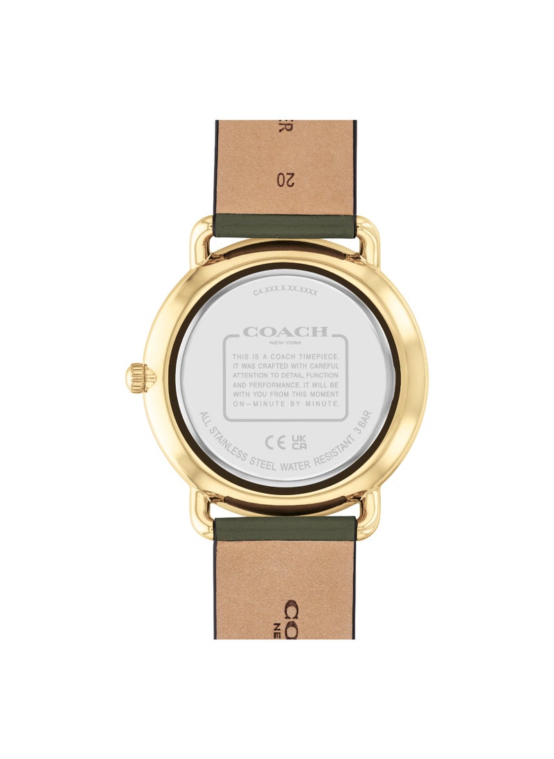 COACH WATCHES ROUND ANALOG MEN'S ARMY GREEN CASE WATCH - 14602723