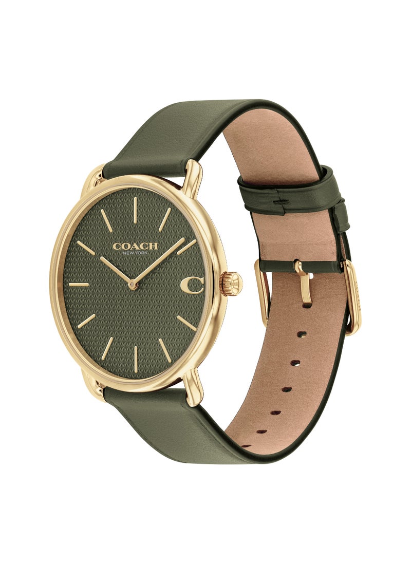 COACH WATCHES ROUND ANALOG MEN'S ARMY GREEN CASE WATCH - 14602723