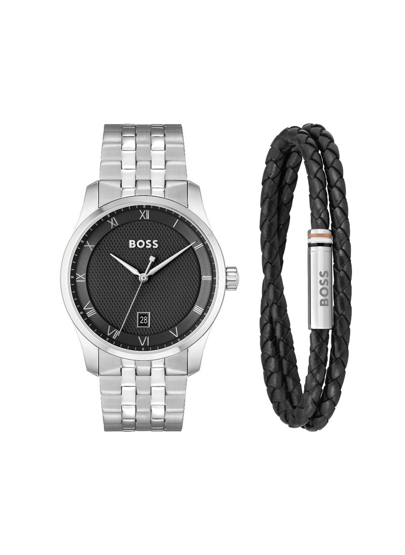 HUGO BOSS WATCH ROUND ANALOG MEN'S BLACK CASE WATCH - 1570177