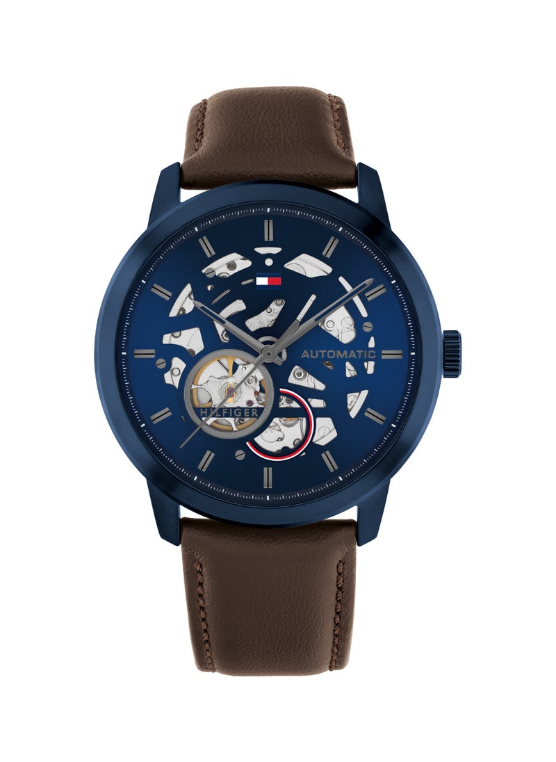 TOMMY HILFIGER ROUND ANALOG MEN'S BLUE CASE WATCH - 1710660