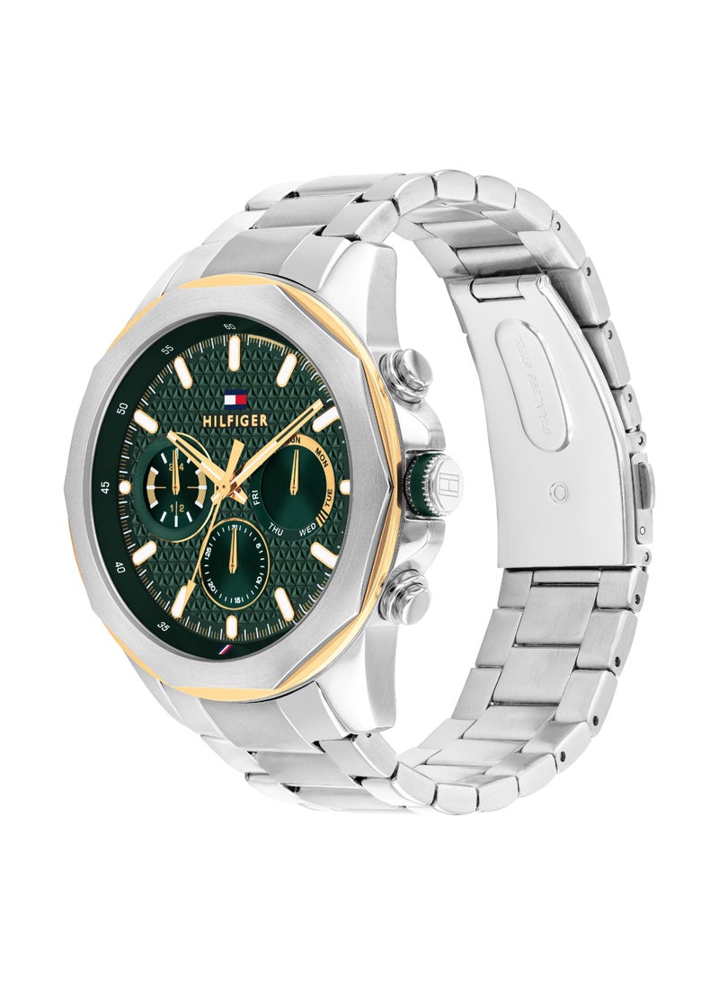 TOMMY HILFIGER ROUND ANALOG MEN'S GREEN CASE WATCH - 1710651