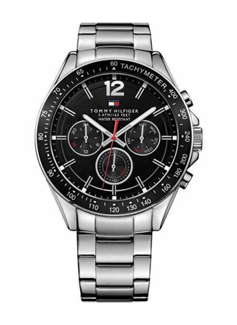 TOMMY HILFIGER ROUND ANALOG MEN'S BLACK CASE WATCH - 1791104