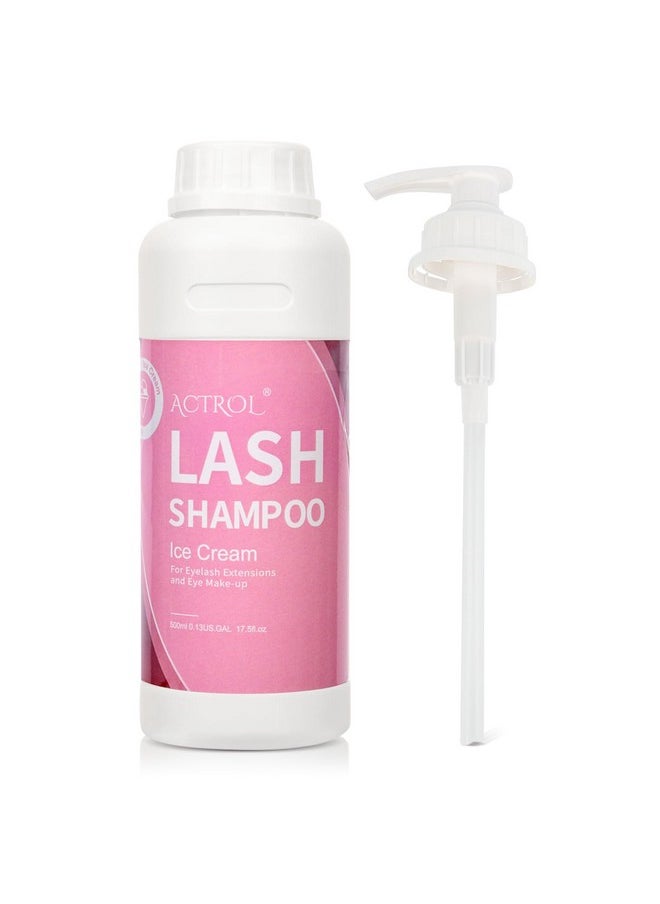 Lash Extension Cleanser Ice-Cream 500Ml Eyelash Shampoo Lash Wash Shampoo Lash Cleanser Foam With Salon And Home Care
