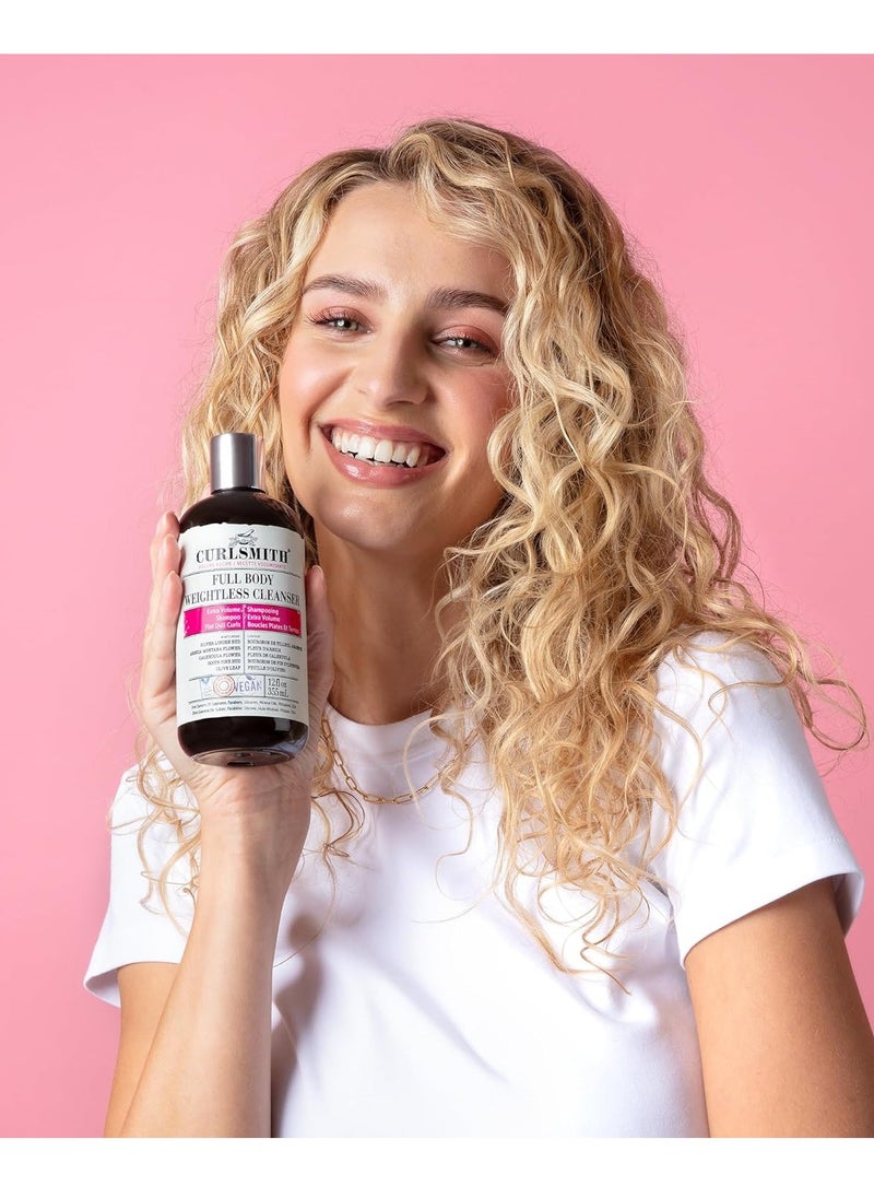 CURLSMITH - Full Body Weightless Cleanser, Volumizing Shampoo for Wavy, Curly or Coily Hair, Vegan (355ml/12fl oz)