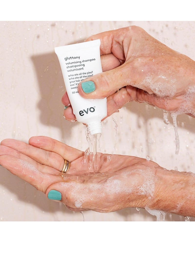 EVO Gluttony Volumising Shampoo - Volumizing Shampoo For All Types Of Hair - Adds Lift, Body Shine, Strength & Elasticity