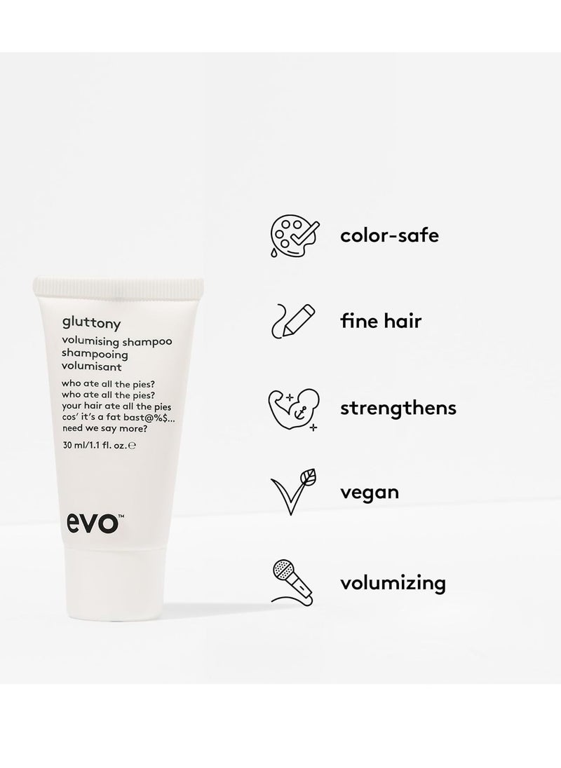 EVO Gluttony Volumising Shampoo - Volumizing Shampoo For All Types Of Hair - Adds Lift, Body Shine, Strength & Elasticity