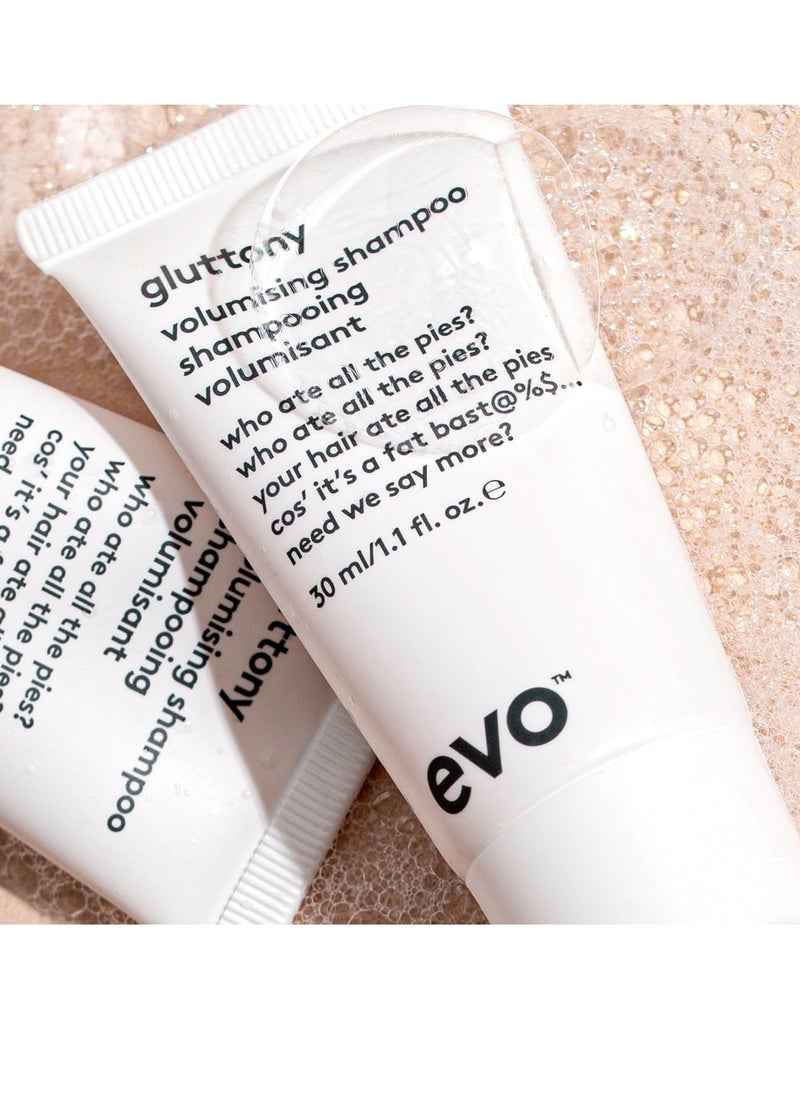 EVO Gluttony Volumising Shampoo - Volumizing Shampoo For All Types Of Hair - Adds Lift, Body Shine, Strength & Elasticity