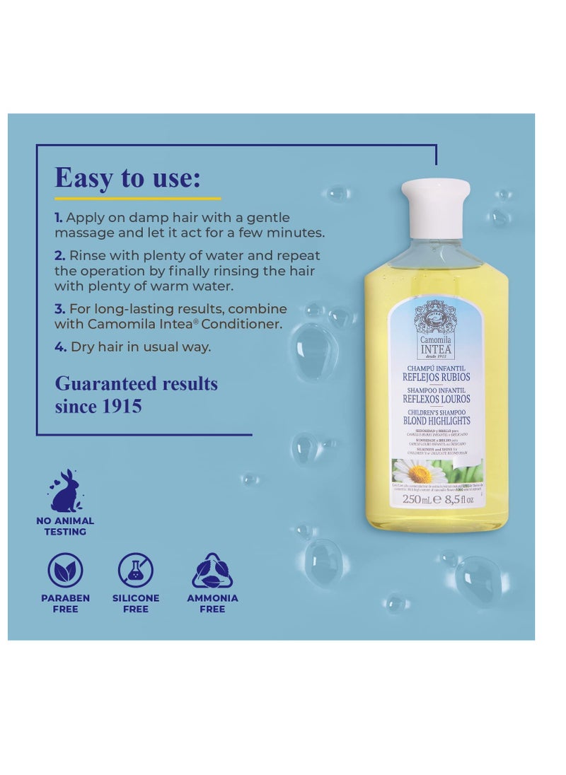 Intea Camomila Kids Shampoo for Blonde Highlights – 8.5Oz Chamomile Shampoo Hair Lightener for Kids – Natural Extract Toddler Shampoo with No Silicones or Parabens