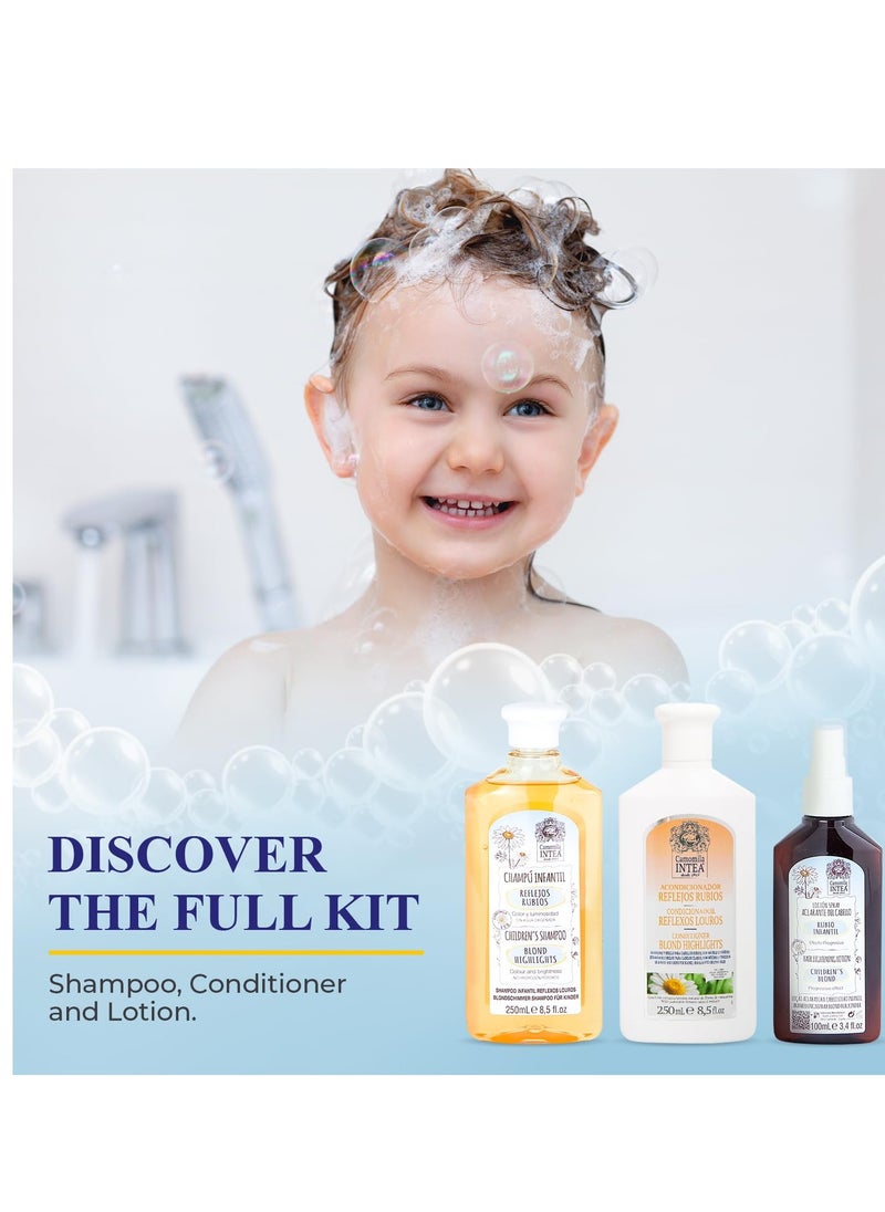 Intea Camomila Kids Shampoo for Blonde Highlights – 8.5Oz Chamomile Shampoo Hair Lightener for Kids – Natural Extract Toddler Shampoo with No Silicones or Parabens