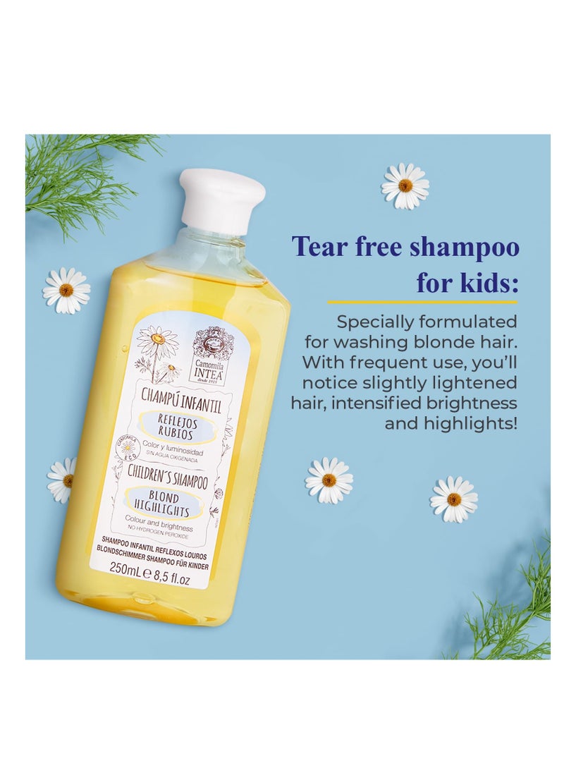 Intea Camomila Kids Shampoo for Blonde Highlights – 8.5Oz Chamomile Shampoo Hair Lightener for Kids – Natural Extract Toddler Shampoo with No Silicones or Parabens