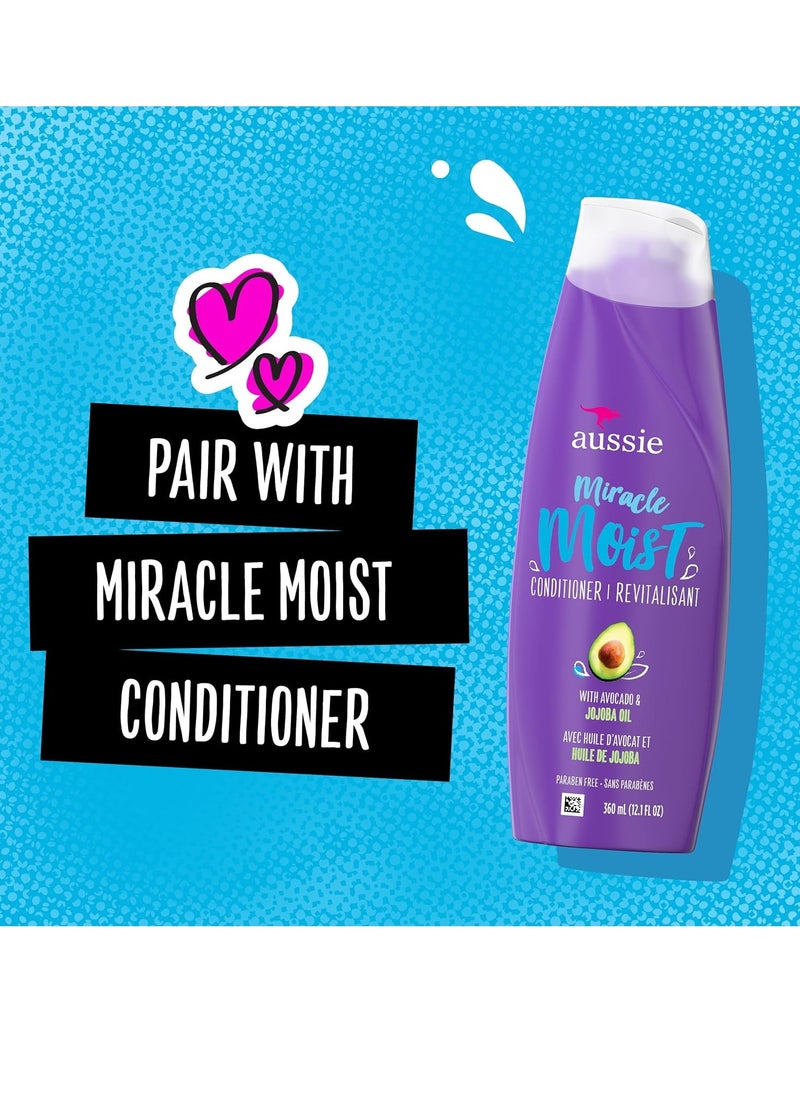 Aussie For Dry Hair Paraben Free Miracle Moist Shampoo W/Avocado & Jojoba, 12.1 Fluid Ounce