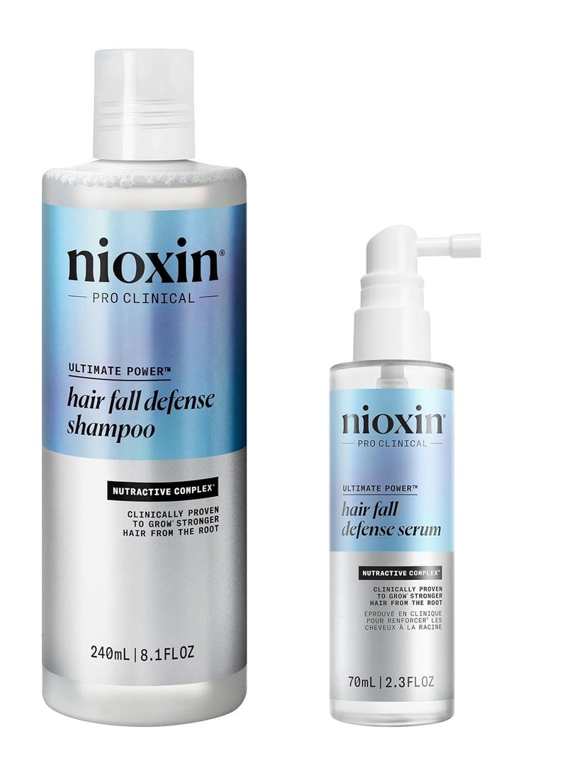 Nioxin Hair Fall Defense Shampoo | Activates Hair Follicles for Visibly Less Hair Loss | 8.1 Fl Oz + Nioxin Hair Fall Defense Intensive Daily Leave-In Hair Treatment | 2.3 Fl oz.