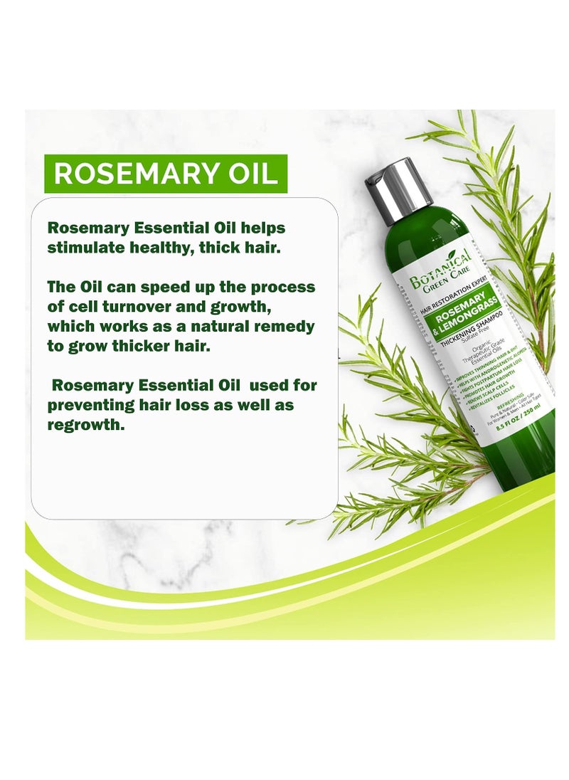 Rosemary & Lemongrass Anti-Hair Loss Shampoo - Promotes Hair Growth and Thickening for Women & Men, Suitable for Hair Growth