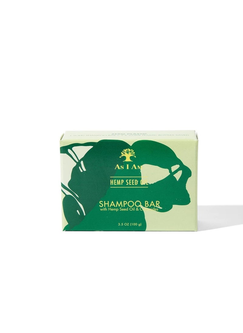 As I Am Hemp Seed Oil Shampoo Bar - 3.5 ounce - with Ceramides, Calendula, Betaine, & Safflower - Made in USA
