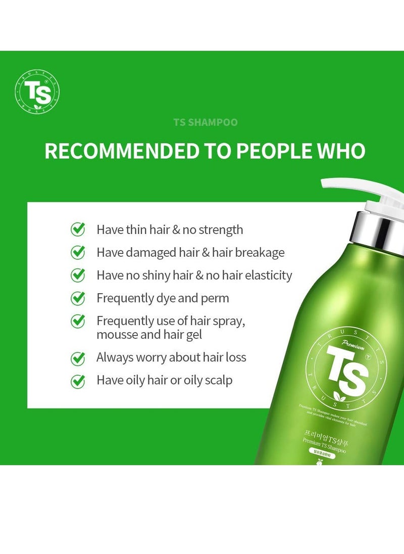 Premium TS Hair Loss Prevention Shampoo 500ml(16.9oz) + 100ml(4.23oz), Made in Korea by TS Shampoo