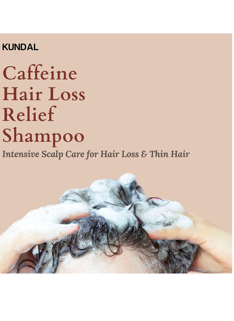KUNDAL Natural Caffeine Scalp Shampoo [Cherry Blossom] Korean Hair Care, Biotin Infused, Deep Cleansing, Scalp Care, For Thinning Hair, All Hair Types, For Men and Women 16.9Fl Oz
