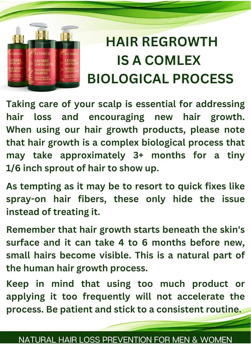 Botanical Hair Growth Shampoo 'Scalp Detox' - Anti-Thinning, Thickening Formula with Cayenne and Saw Palmetto for Hair Loss in Women & Men, 10.2 Fl Oz