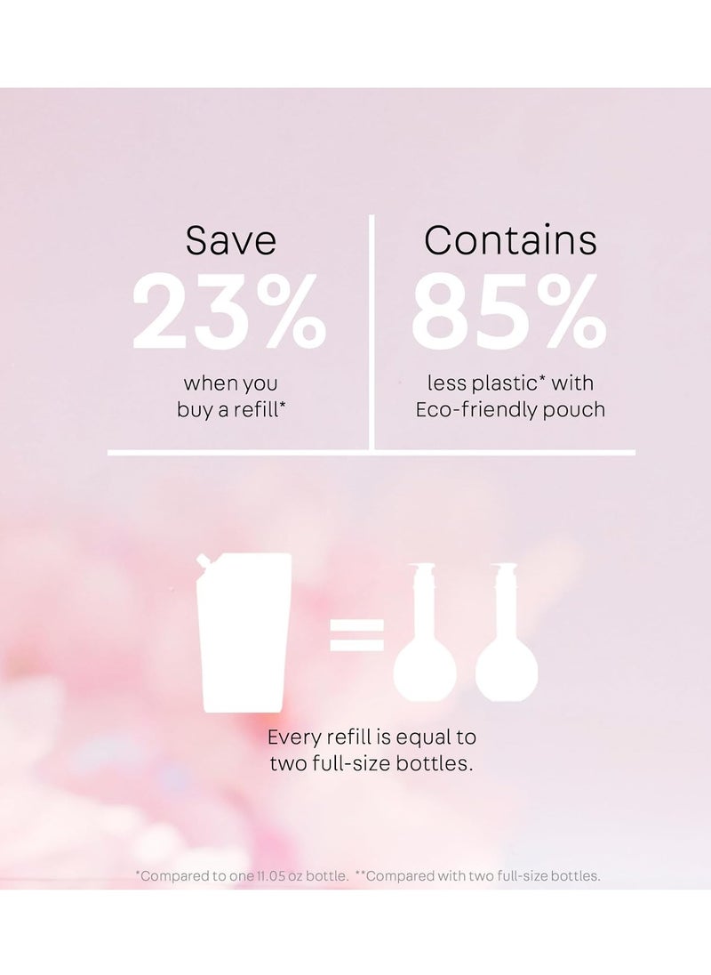 NATURELAB. TOKYO Perfect Volume Shampoo Refill – Boosts Volume, Eco-Friendly Pouch, Thickening Rice & Soy Proteins, Sakura & Apple Extracts for Moisture, 22.9 oz
