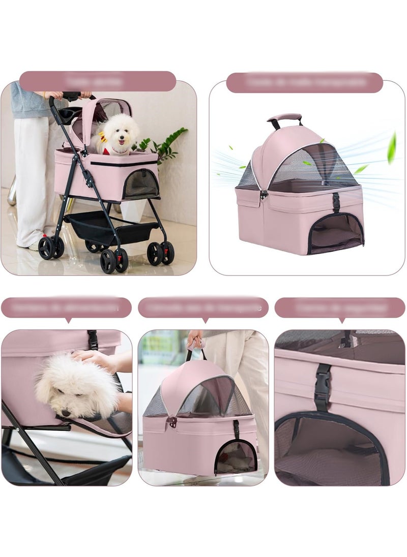 Pet Stroller for Cats/Dogs,Separable Dog Strollers for Small Medium Dogs Within 20kg,Pet Gear No-Zip Dog Prams Pushchairs