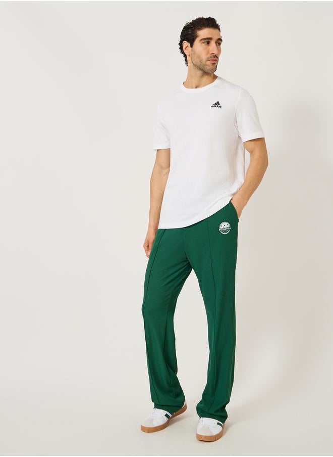 Relaxed Fit Embroidered Joggers with Pintuck Detail