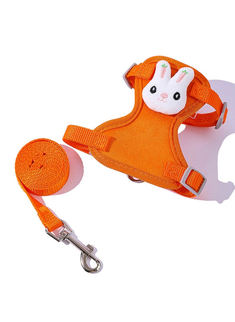 Adjustable Vest-Style Pet Carrier, Breathable And Not Stuffy, Suitable For Cats And Small Dogs, Size S, Recommended For Cats And Dogs Weighing 1-6 Catties (Orange Bunny)