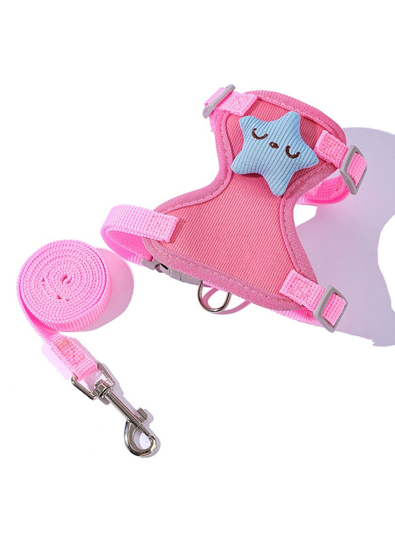 Adjustable Vest-Style Pet Carrier, Breathable And Not Stuffy, Suitable For Cats And Small Dogs, Size S, Recommended For Cats And Dogs Weighing 1-6 Catties (Pink Blue Starfish)