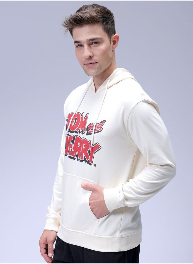 Men Regular Fit Character Overhead Hooded Sweatshirt