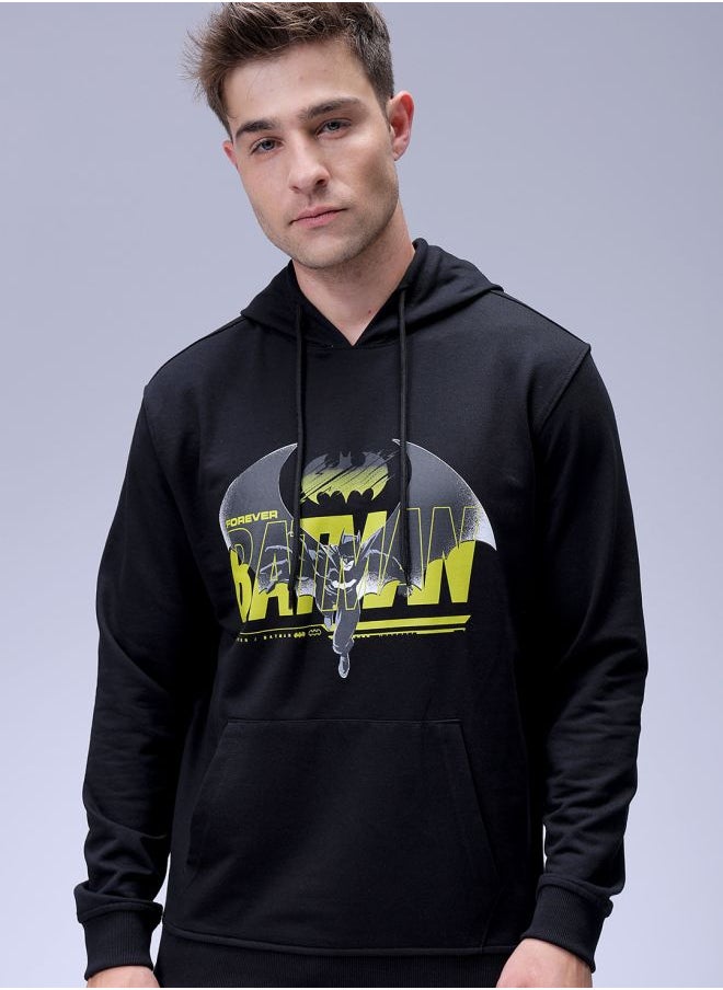 Men Regular Fit Batman Overhead Hooded Sweatshirt