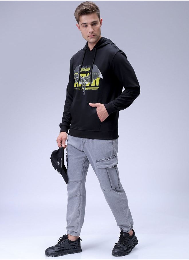 Men Regular Fit Batman Overhead Hooded Sweatshirt
