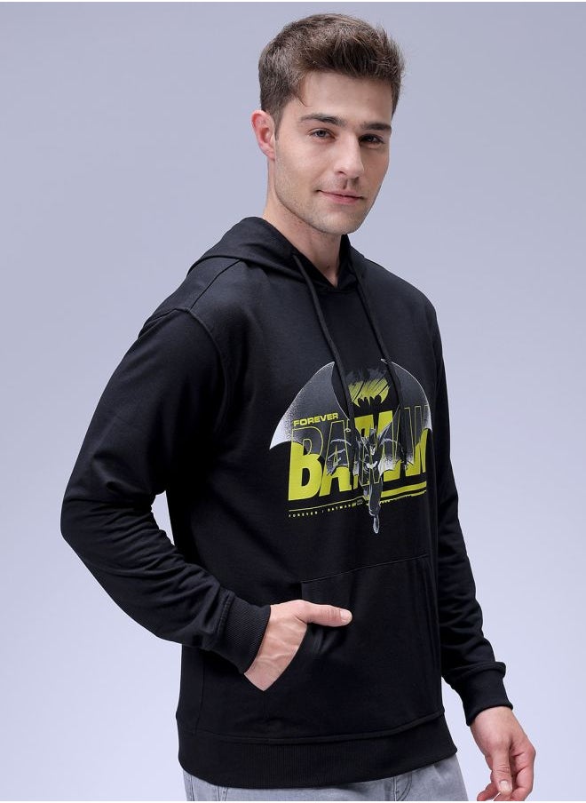 Men Regular Fit Batman Overhead Hooded Sweatshirt