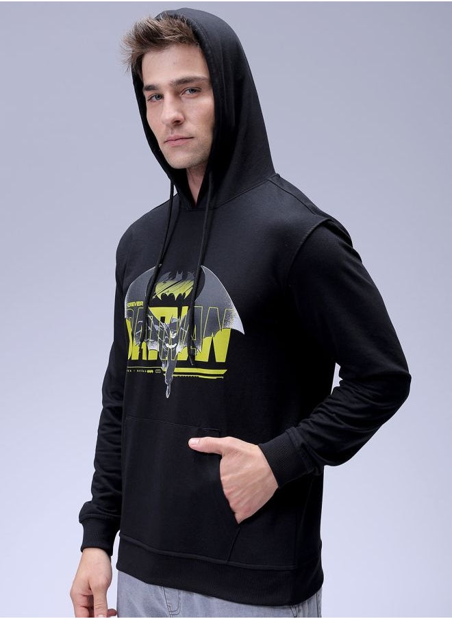 Men Regular Fit Batman Overhead Hooded Sweatshirt