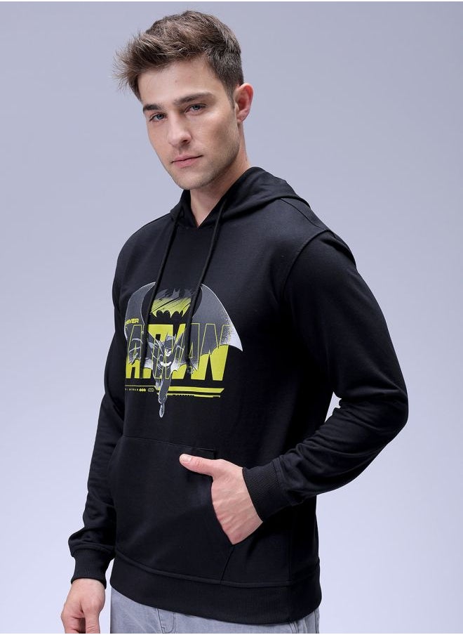 Men Regular Fit Batman Overhead Hooded Sweatshirt