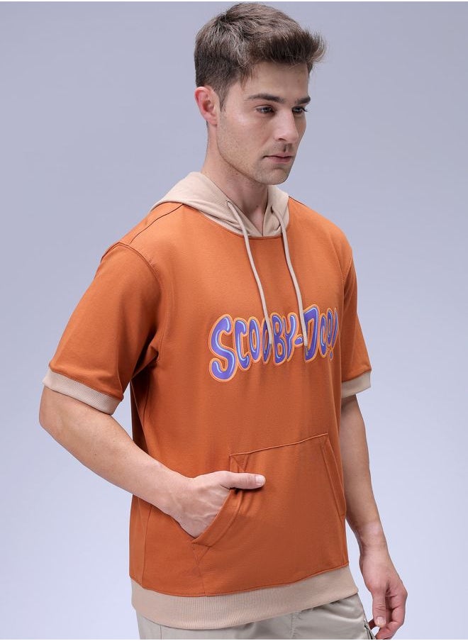 Men Oversized Character Overhead Hooded Sweatshirt