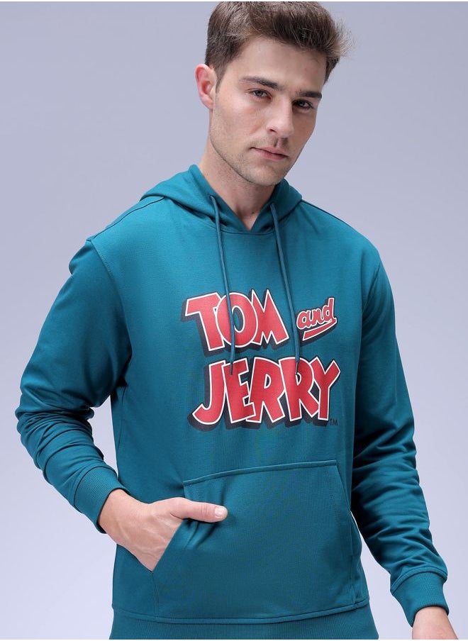 Men Regular Fit Character Overhead Hooded Sweatshirt