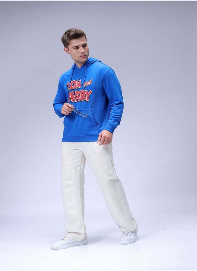 Men Regular Fit Character Overhead Hooded Sweatshirt