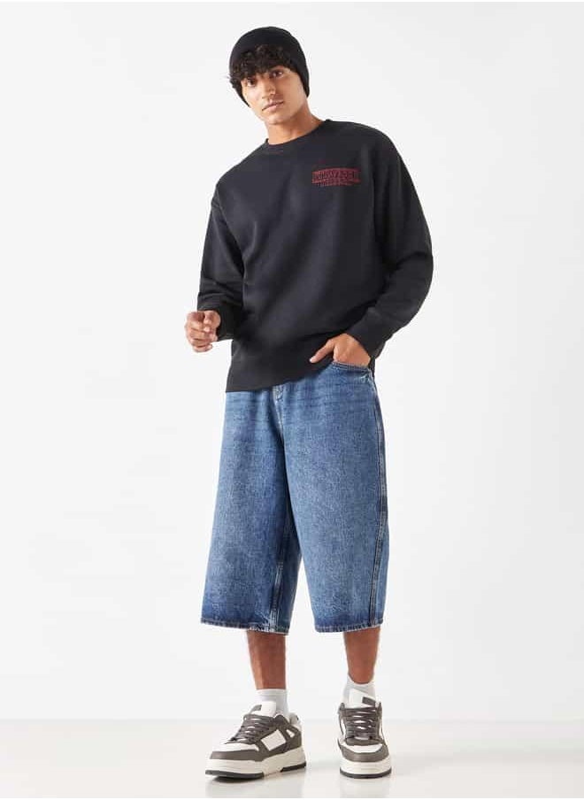 Stranger Things Print Sweatshirt with Long Sleeves