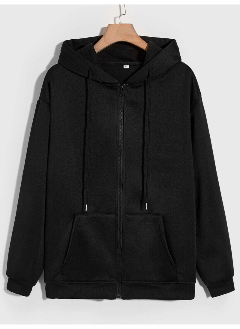 Daxis Sportwear Company Zippered Hooded Oversize Sweatshirt