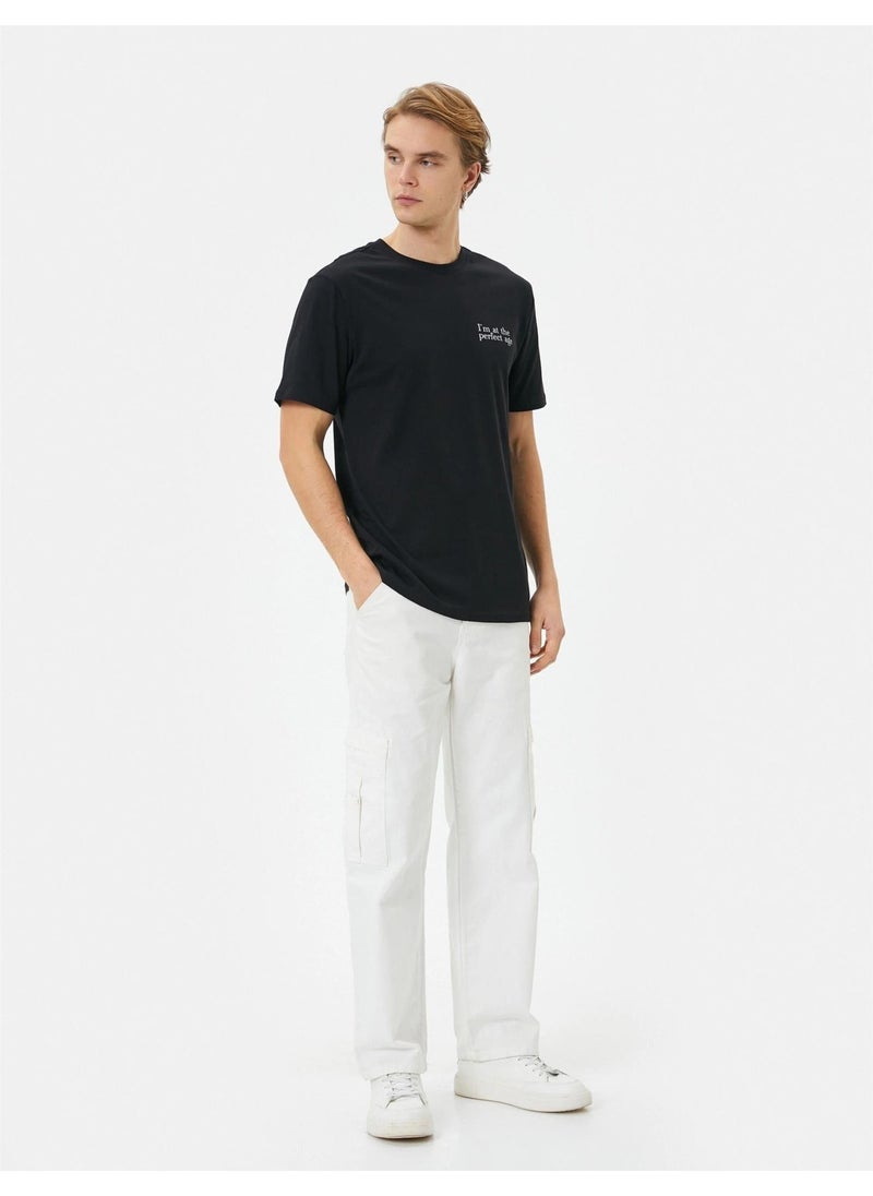 4SAM10058HK 999 Black Men's Cotton Jersey Short Sleeve T-Shirt