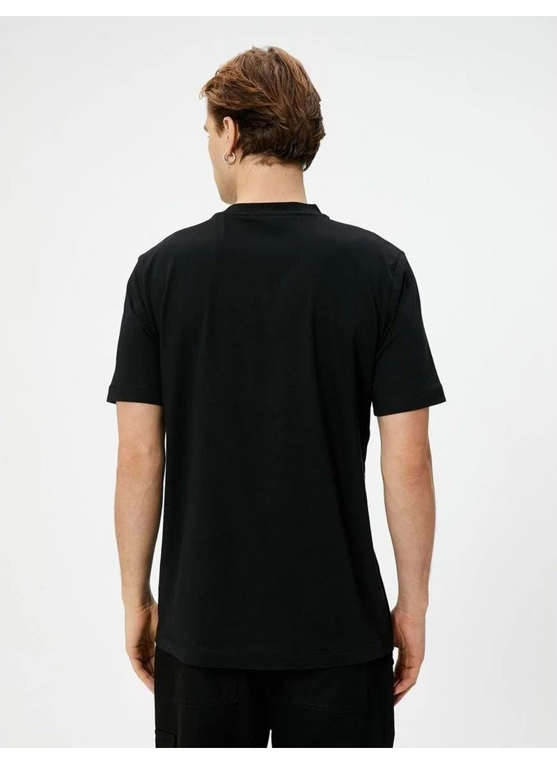 Basic T-Shirt Crew Neck Short Sleeve - - 4SAM10066HK - Black - S