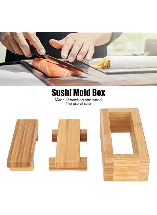 Wooden Sushi Press, Kitchen Sushi Tools DIY Rectangular Odorless Portable Rice Box for Cooking