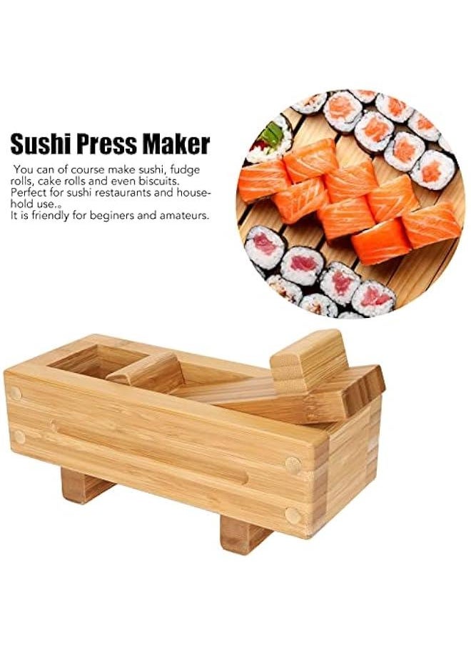 Wooden Sushi Press, Kitchen Sushi Tools DIY Rectangular Odorless Portable Rice Box for Cooking