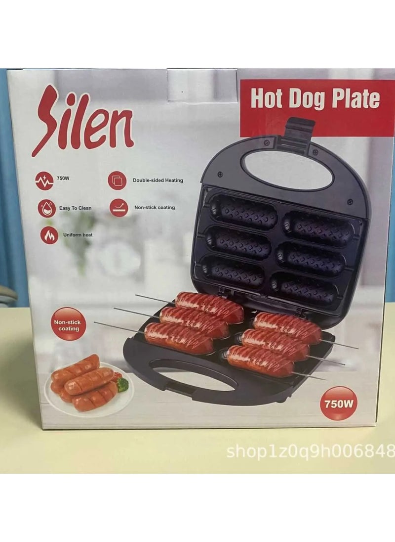 Silen 750W Hot Dog Plate  Multifunctional Hot Dog Sausage Machine Small Roasted Sausage